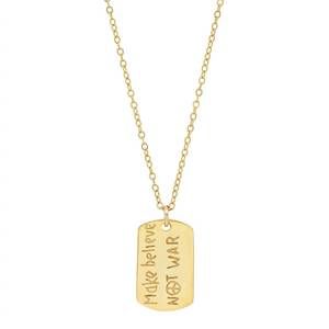 NEW JESSICA ELLIOT women's vermeil "resolutions we can all keep" dogtags max nec